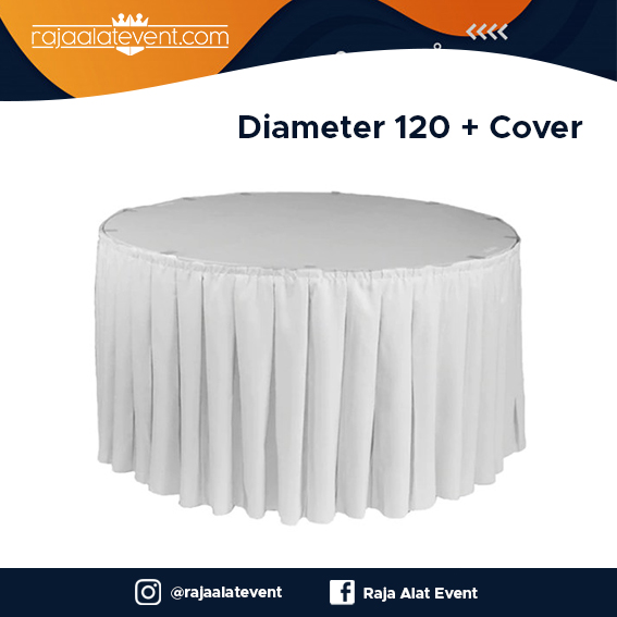 meja bundar (120) + Cover